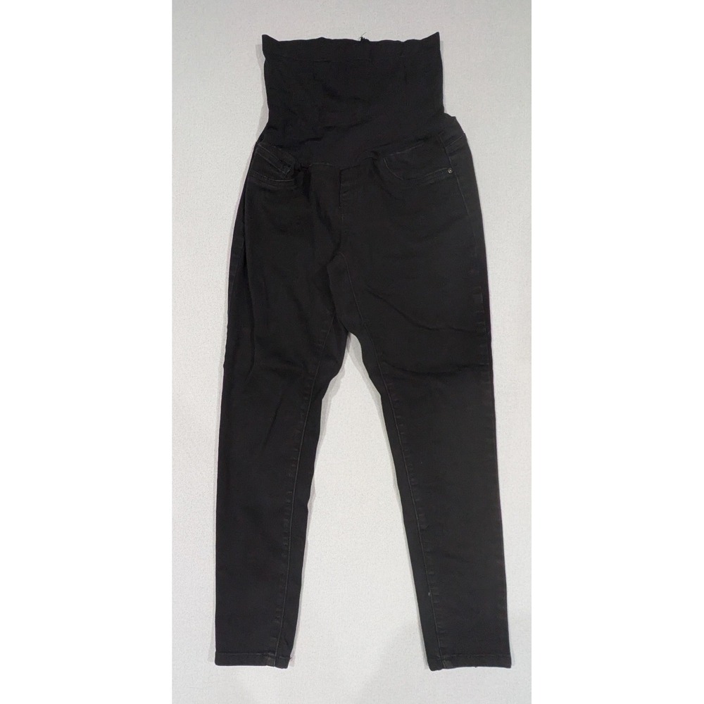 Sandpiper Maternity Skinny Jeans Women Medium Black Excellent Over Belly Stretch